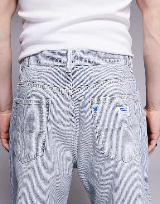 HUGO Blue Nate baggy fit jeans in light blue | ASOS
