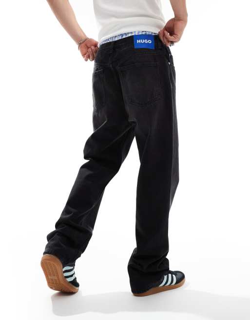 HUGO Blue - Nate - Losvallende denim jeans in antracietgrijs, 5 van 5