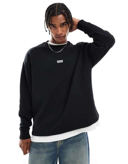 Hugo Blue Naviu sweatshirt in black, 2 of 4