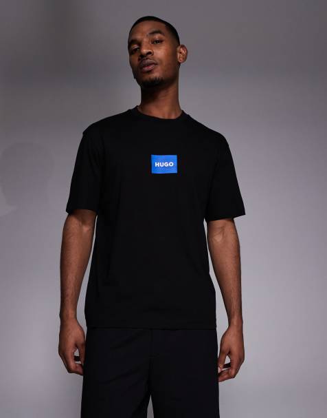 HUGO BLUE Nayonix chest box logo t-shirt in black