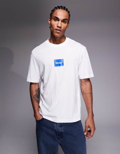 HUGO BLUE Nayonix chest box logo t-shirt in white