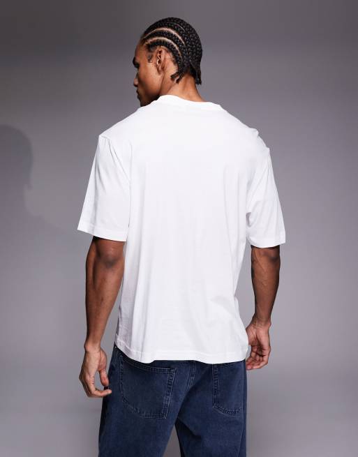 HUGO Blue - Nayonix - T-shirt avec logo encadré sur la poitrine - Blanc, 3 de 5