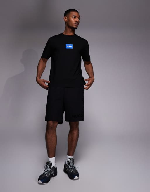 HUGO Blue – Nayonix – T-Shirt in Schwarz mit eckigem Logo auf der Brust, 2 von 5