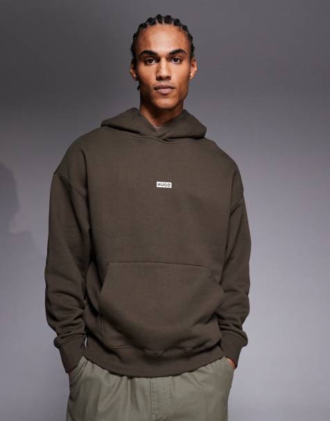 HUGO BLUE Nazardo co-ord hoodie in brown - view 1