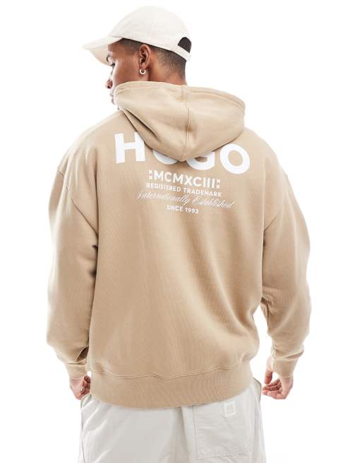 HUGO Blue - Nazardo - Hoodie zonder sluiting in beige