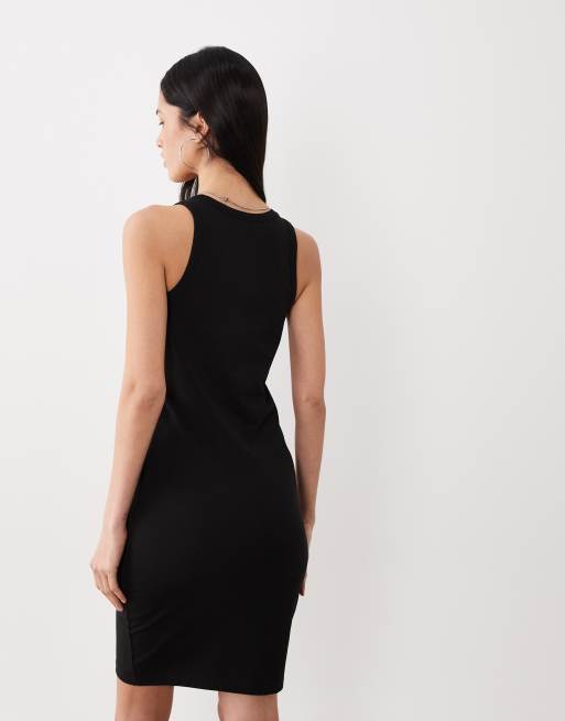 HUGO Blue – Necerie – Czarna sukienka bodycon z logo w ramce, 4 z 4