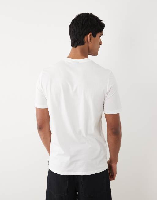 HUGO Blue Nerberri regular fit graphic t-shirt in white, 3 of 5