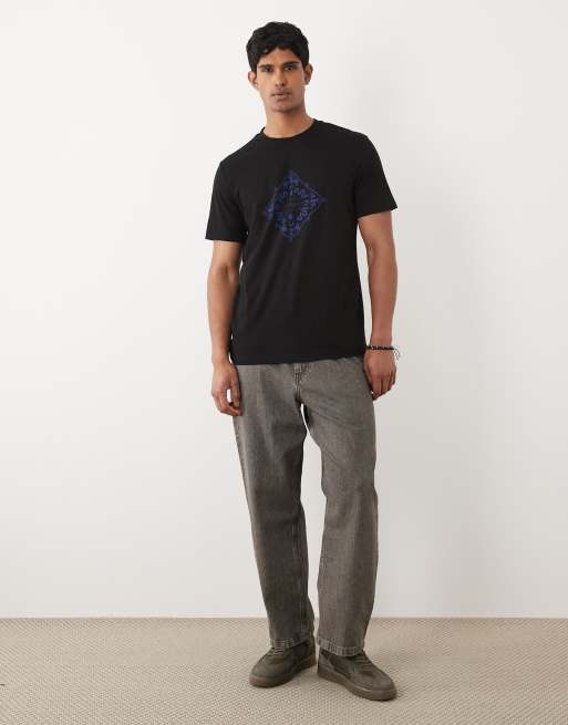 HUGO Blue – Nerberri – Regular-Fit-T-Shirt in Schwarz mit Grafikprint, 2 von 5