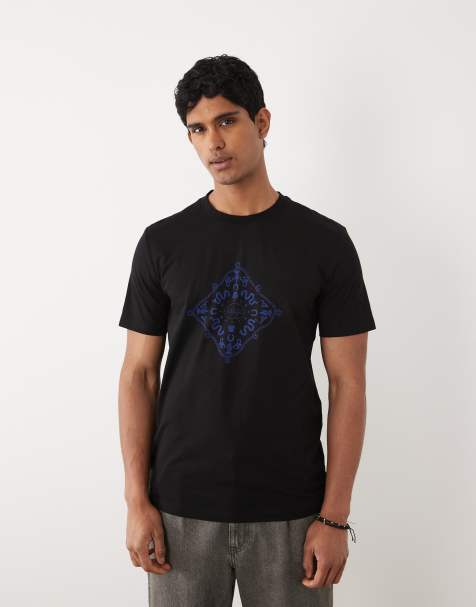 HUGO Blue - Nerberri - Sort T-shirt med grafik i regular fit - view 1