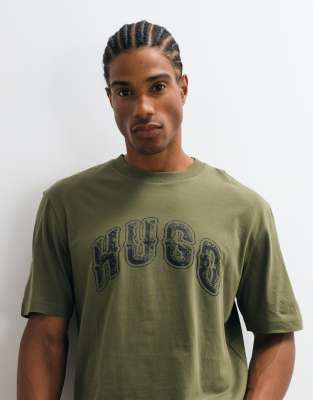 Hugo Blue Nerpient Regular Fit Chest Logo T-shirt In Green