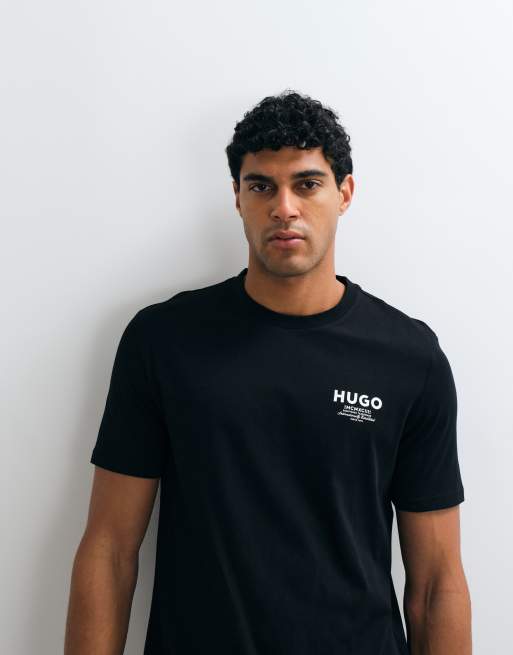 HUGO Blue Nesptee T-Shirt in Schwarz mit regulärer Passform, 2 von 5