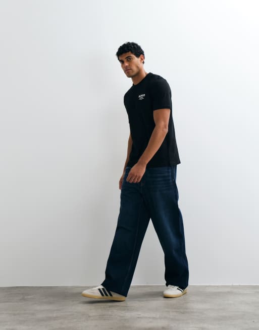 HUGO Blue Nesptee T-Shirt in Schwarz mit regulärer Passform, 4 von 5