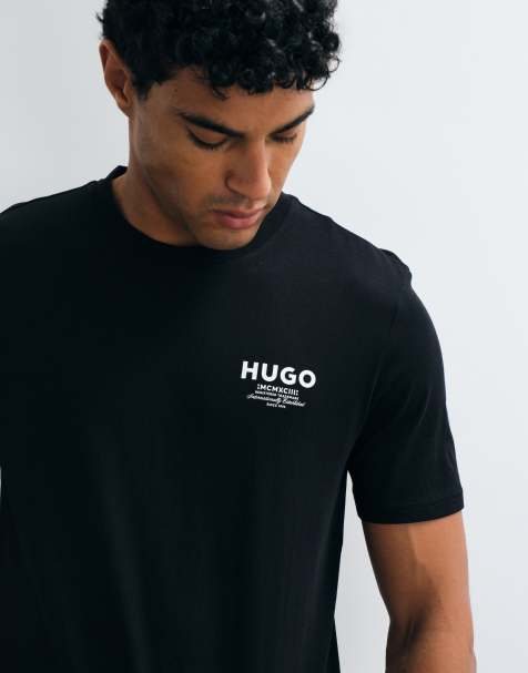 HUGO Blue Nesptee T-shirt regular fit w kolorze czarnym - view 1