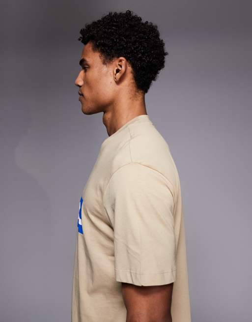 HUGO Blue - Nico - Gyldenprint T-shirt med logoprint på brystet, 4 af 5