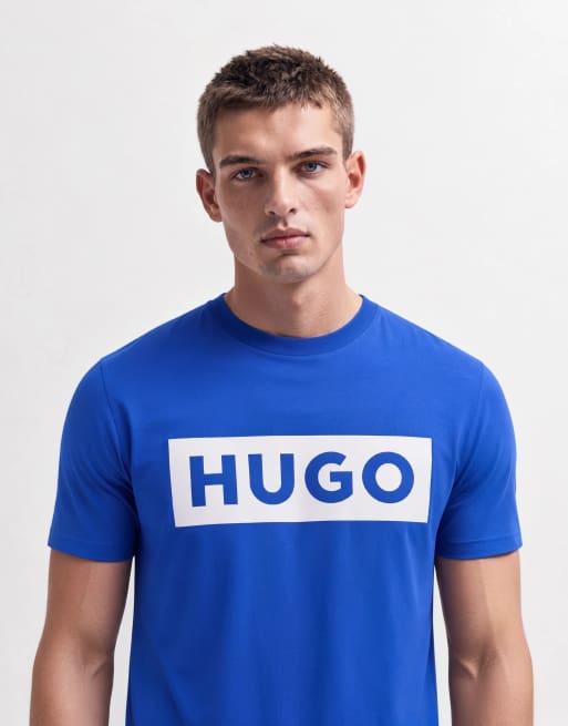 HUGO Blue Nico Regular Fit T-Shirt mit Logo auf der Brust in Blau, 6 von 10