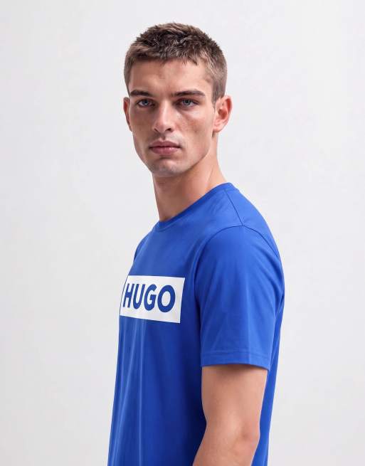 HUGO Blue Nico Regular Fit T-Shirt mit Logo auf der Brust in Blau, 7 von 10