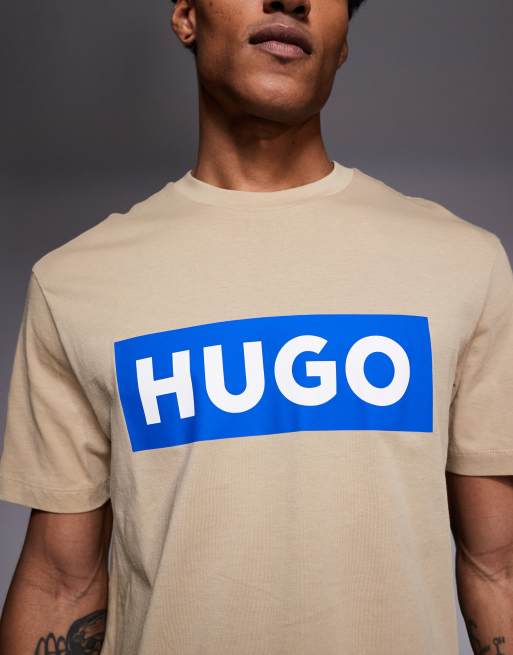 HUGO Blue - Nico - T-shirt à logo sur la poitrine - Fauve, 5 de 5