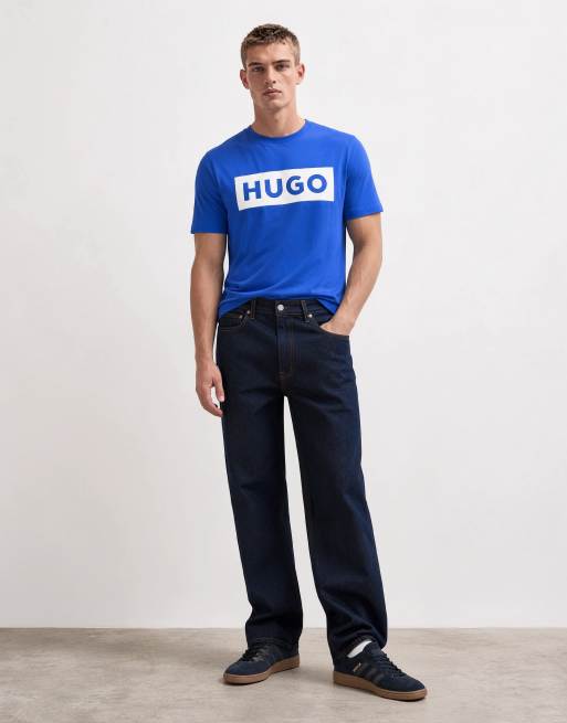 HUGO Blue Nico t-shirt coupe regular avec logo poitrine bleu, 9 de 10