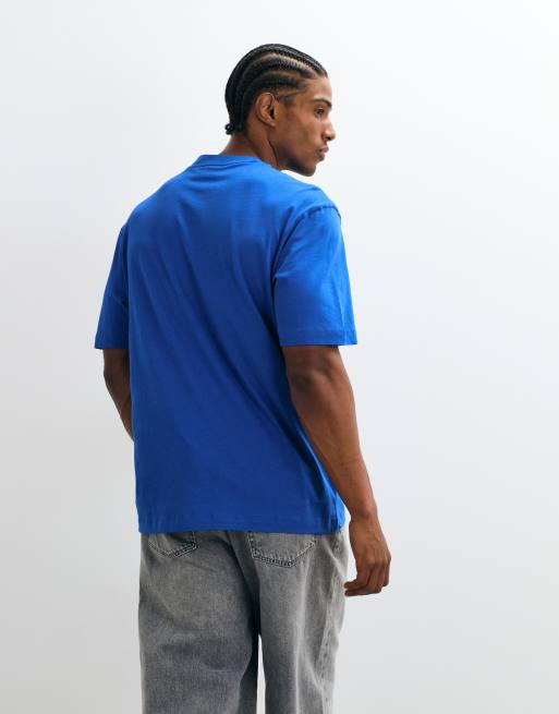 HUGO Blue Nico t-shirt regular fit con logo sul petto blu, 4 di 10