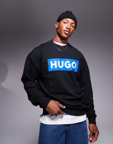 HUGO BLUE Niero central logo sweatshirt in black - view 1