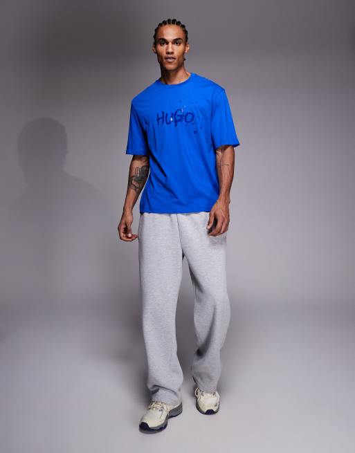 HUGO Blue – Nierofix – Blå t-shirt med logga på bröstet, 2 av 5