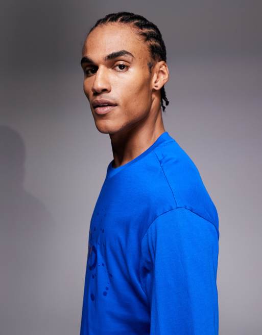 HUGO Blue – Nierofix – Blå t-shirt med logga på bröstet, 4 av 5
