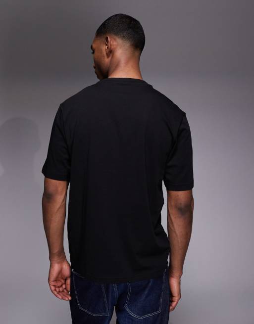 HUGO BLUE Nierofix chest print graphic t-shirt in black, 3 of 5