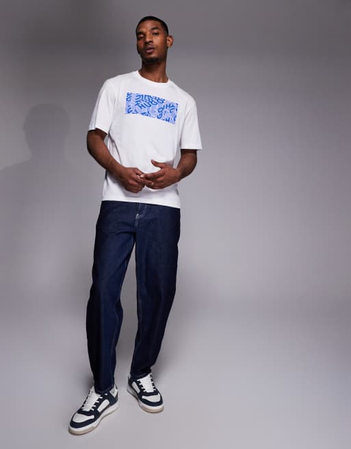 HUGO BLUE Nierofix chest print graphic t-shirt in white, 2 of 5