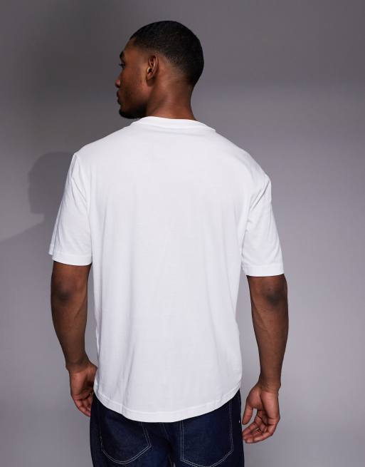 HUGO BLUE Nierofix chest print graphic t-shirt in white, 3 of 5