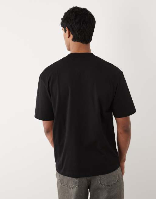 HUGO Blue Nieros chest logo t-shirt in black, 5 of 5