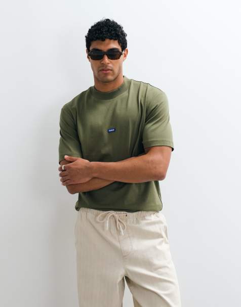 HUGO Blue Nieros regular fit T-shirt i grøn - view 1