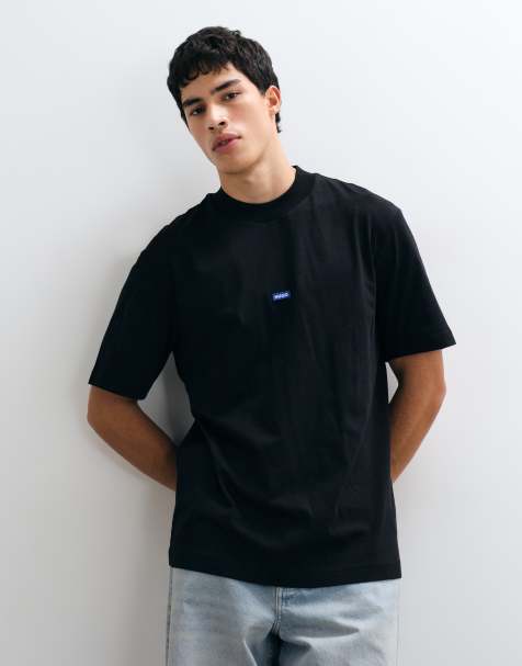 HUGO Blue Nieros regular-fit T-shirt in zwart - view 1