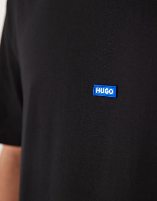 HUGO Blue - Nieros - T-shirt avec logo sur la poitrine - Noir, 2 de 5