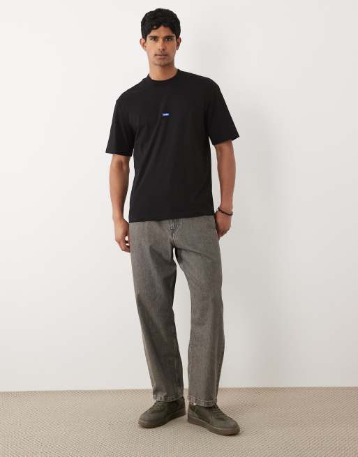 HUGO Blue - Nieros - T-shirt avec logo sur la poitrine - Noir, 3 de 5