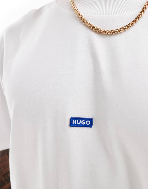 HUGO Blue Nieros t-shirt in white, 3 of 4