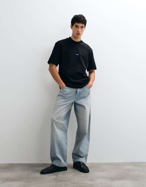 HUGO Blue Nieros T-shirt regular fit w kolorze czarnym, 3 z 5