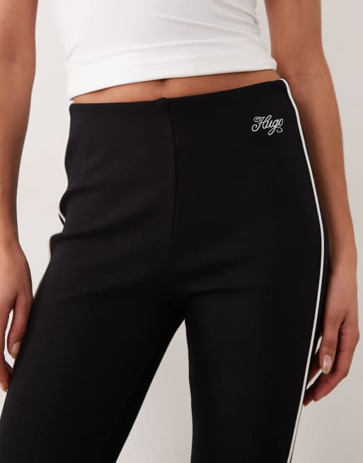 HUGO Blue Niflack jersey pants in black, 4 of 5