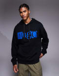 [Hugo Blue] Hugo Blue Nildi logo hoodie in black 2XL Black