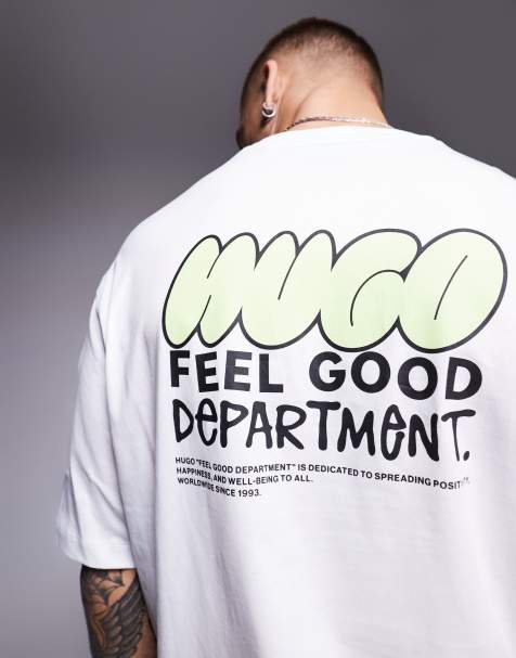 HUGO Blue nimay oversized t-shirt in white