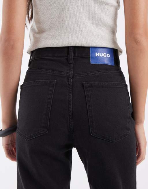 HUGO Blue Noe mom jeans in black, 5 of 5