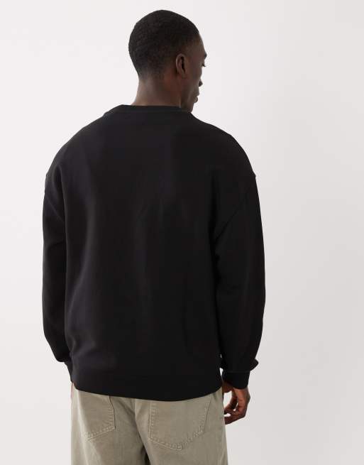 HUGO Blue - Nofintex - Sort sweatshirt med grafisk print på brystet, 5 af 5