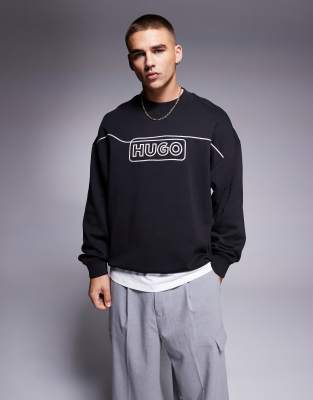 Noideryos - Sweat ample avec logo droit - Hugo Blue - Modalova