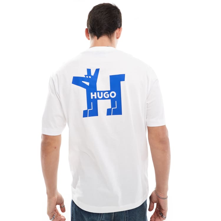 Hugo Noladogg  Tシャツ HUGO Blue Noladogg t-shirt in white | ASOS