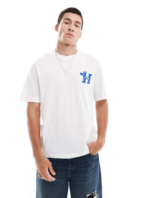 HUGO Blue Noladogg t-shirt in white | ASOS