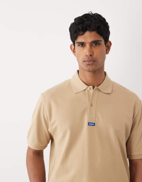 HUGO Blue - Nolitos - Beige poloskjorte i løstsiddende pasform - view 1