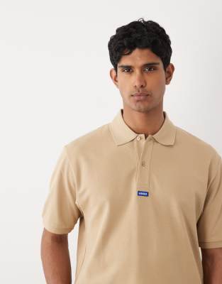 Hugo Blue Nolitos Loose Fit Polo Shirt In Brown