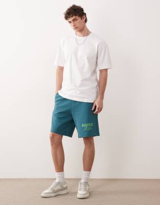 Hugo Blue Nomario Jersey Shorts In Blue