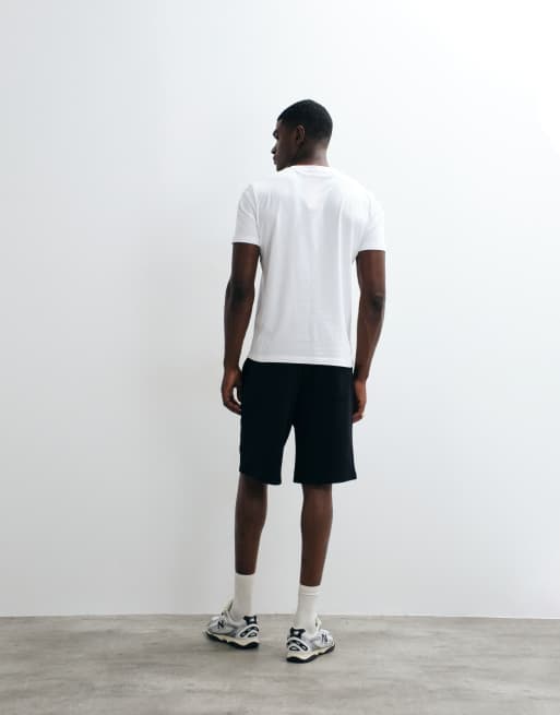 HUGO Blue Nomario loose fit jersey shorts in black, 4 of 5