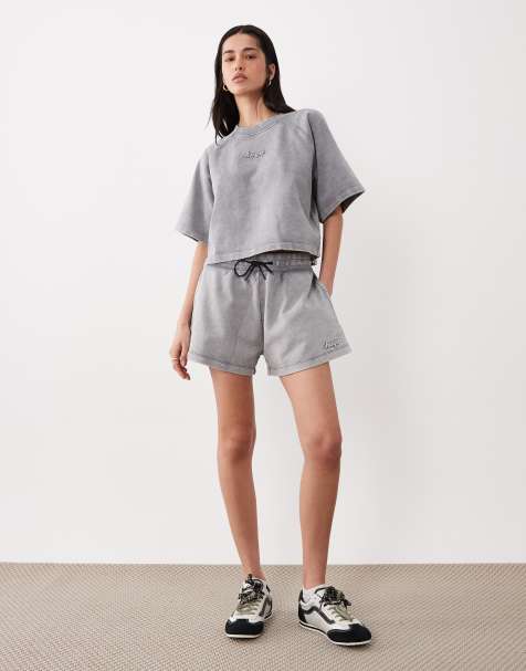 HUGO Blue Norlina drawstring jersey shorts in grey (part of a set) - view 1