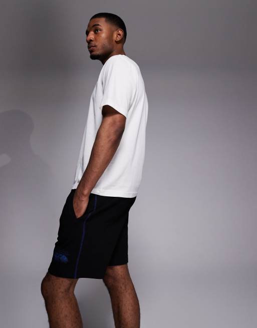 HUGO BLUE Nothali graphic logo jersey shorts in black, 3 of 5